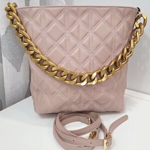Blush Quilted Leather Handbag – Made in Italy – NWOT
